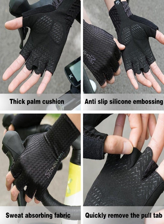DUFFOBAN Cycling Gloves Breathable & Quick-Drying Bike Gloves for Men & Women, UV Sun Protection, Lightweight for Mountain Biking, Running, Gym, Outdoor Sports, Black, M - Image 3